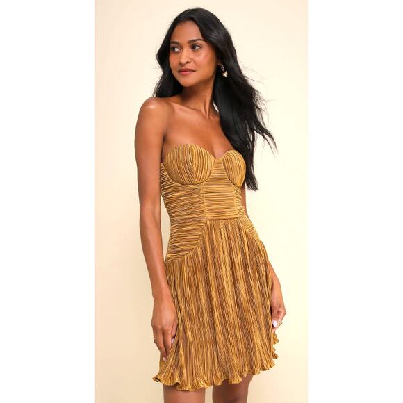 Lulus Dresses & Skirts - Lulu's Gold Mini Dress